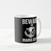 ママベアマザーLおもしろいスリーブに注意 コーヒーマグカップ (正面右)