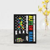 ママベアマッチング家族の自閉症意識ギフトF カード (黄色い花)