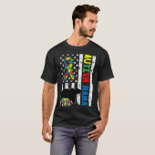 ママベアマッチング家族の自閉症意識ギフトF Tシャツ (正面フル)