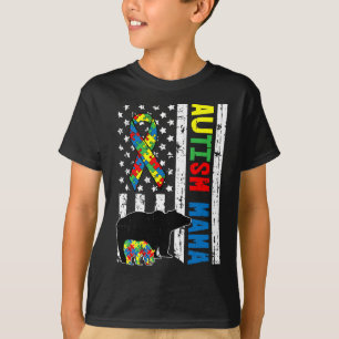 ママベアマッチング家族の自閉症意識ギフトF Tシャツ
