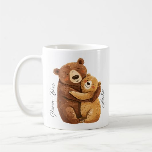 ママベアマパーソナライズされたマユニーク誕生日ギフト コーヒーマグカップ (左)