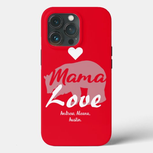 ママベアママ子パーソナライズされたカスタマイズ名 Case-Mate iPhoneケース (裏面)