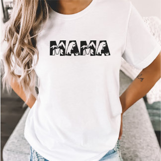 ママベアミニマリストマウンテン母Tシャツ Tシャツ