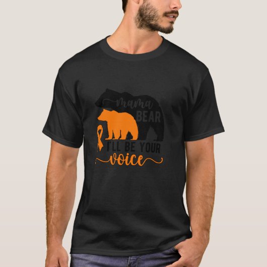 ママベア白血病ママ白血病戦士ママL Tシャツ (正面)