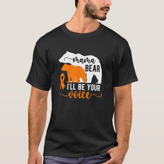 ママベア白血病ママ白血病戦士ママS Tシャツ (正面)