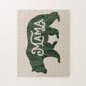 ママベア素朴シルエットタイポグラフィ ジグソーパズル (縦)