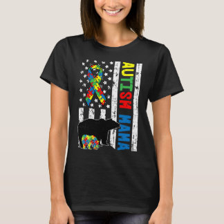 ママベア おそろい ファミリー自閉症認知ギフト F Tシャツ