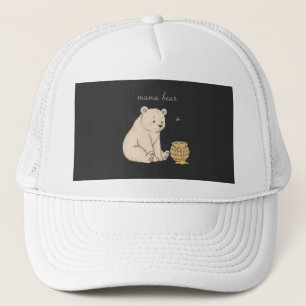 ママベア かわいい熊と蜂蜜の母の日ギフトTシャツ キャップ