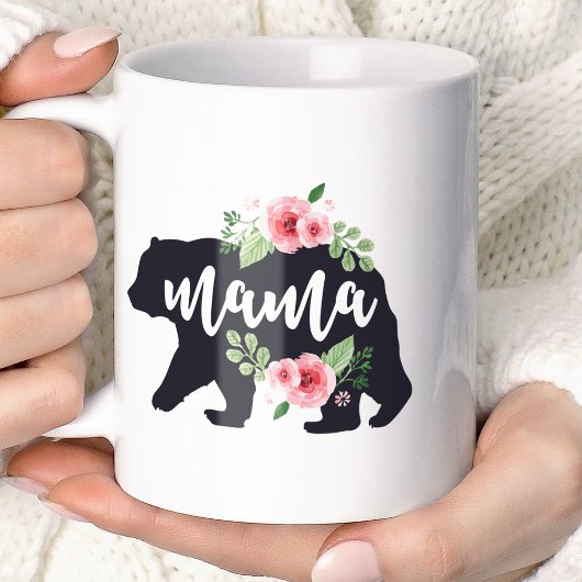 ママベア エレガントな田舎風の花 ママ コーヒーマグカップ