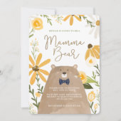 ママベア&スイートハニービー男の赤ちゃんシャワー 招待状 (正面)