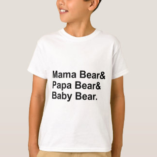 ママベア、パパベア、ベイビーベア | ゴールディロックス Tシャツ