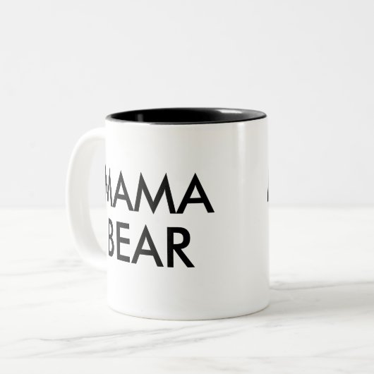 ママベア ユーモアおもしろいジョークのマグ| ツートーンマグカップ (正面左)