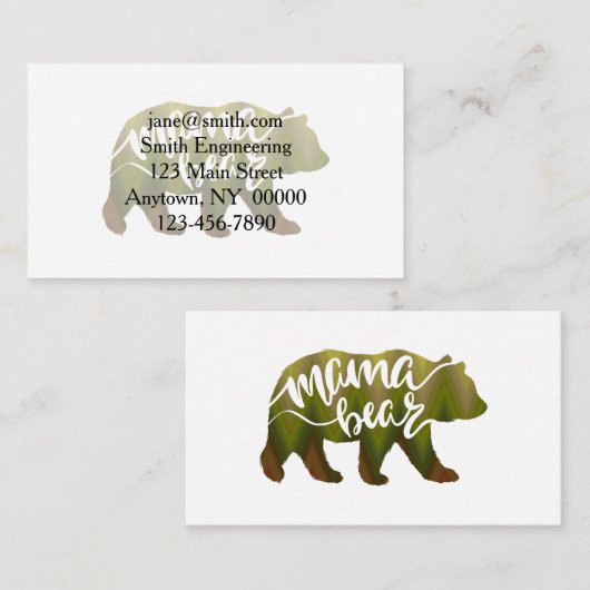 ママベア-背景色を選択 名刺 (正面/裏面)