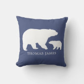 ママベイビーベア ブルー クッション (正面)