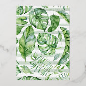 ママベビーキラフェサファリネイビーベイビーシャワー金ゴールド 箔招待状 (裏面)