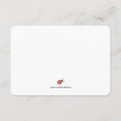 ママベビーシャワーカード用の水色レディバグアドバイス アドバイスカード (裏面)