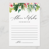 ママベビーシャワー用水彩熱帯ガーランド アドバイスカード (正面)