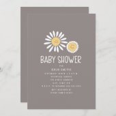 ママベビースマイルデイジーアメジストベビーシャワー  招待状 (正面/裏面)
