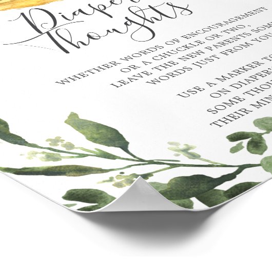 ママベビースロスベビーシャワーおむつ思考サイン ポスター (角)