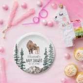 ママベビーバイソンベイビーシャワー ペーパープレート (パーティー)