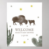 ママベビーバッファローカボスボーイ赤ちゃんシャワーへようこそ ポスター (正面)