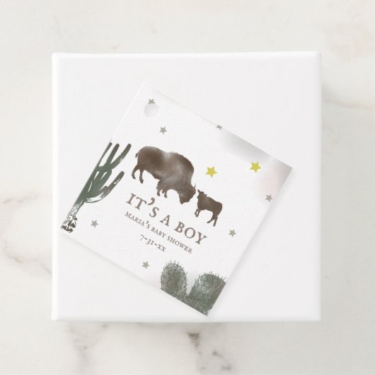 ママベビーバッファローカボスボーイ赤ちゃんシャワー フェイバータグ (インサイチュ)