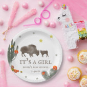 ママベビーバッファローフローラカクタスガールベビーシャワー  ペーパープレート (パーティー)