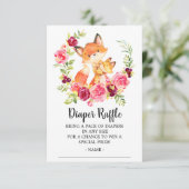 ママベビーバニーキツネシャワーおむつラッフルチケット エンクロージャーカード (スタンド正面)