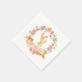 ママベビーバニーフローラリース春シャワーイベント スタンダードカクテルナプキン (角)