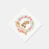 ママベビーベアウッドランドフローラリース春シャワー スタンダードカクテルナプキン (角)