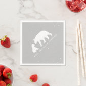 ママベビーベアーグレイ冬ベビーシャワー スタンダードカクテルナプキン (インサイチュ)