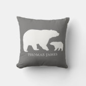 ママベビーベアーグレイ クッション (正面)