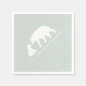 ママベビーベアーブルーウィンターベイビーシャワー スタンダードカクテルナプキン (正面)