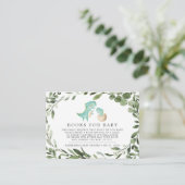 ママベビーベビーの赤ちゃんシャワー用の恐竜の本 エンクロージャーカード (スタンド正面)