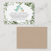 ママベビーベビーの赤ちゃんシャワー用の恐竜の本 エンクロージャーカード (正面/裏面)