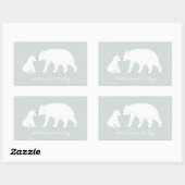 ママベビーポーラーベアーウィンタースノーブルーベビーシャワー 長方形シール (シート)