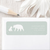 ママベビーポーラーベアーブルーベビーシャワー ラベル (インサイチュ)