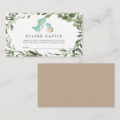 ママベビー恐竜おむつラッフル赤ちゃんシャワーカード エンクロージャーカード (正面/裏面)