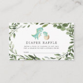 ママベビー恐竜おむつラッフル赤ちゃんシャワーカード エンクロージャーカード (正面)