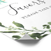 ママベビー恐竜の赤ちゃんシャワーの好意サイン ポスター (角)