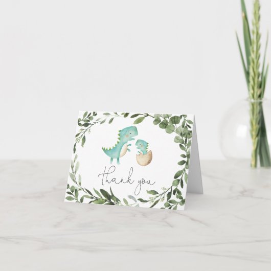ママベビー恐竜ベビーシャワーサンキューカード サンキューカード (正面)