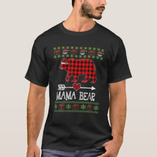 ママベローサンタレッドプレイドファミリーパジャマ Tシャツ