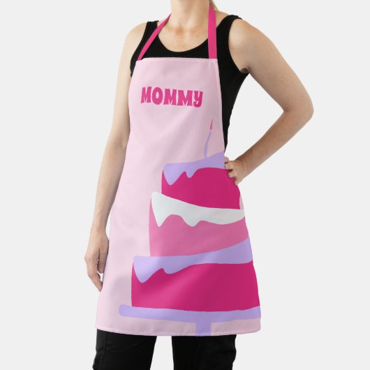 ママベーカーカワイトケーキピンクパープル エプロン (インサイチュ)