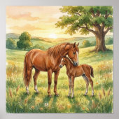 ママホースと子馬のナーサリー ポスター (正面)