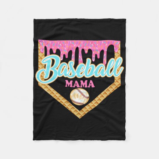 ママホームプレートアイスクリームドリップ散水付き フリースブランケット (正面)