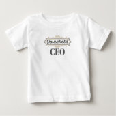 ママボスギフトステイアットホームママ家庭CEOギフト ベビーTシャツ (正面)