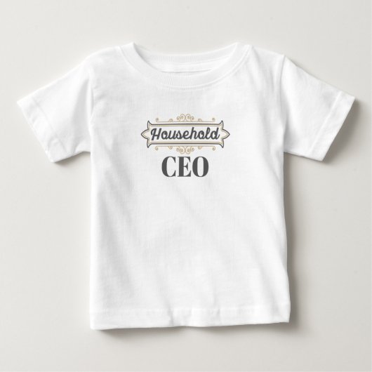 ママボスギフトステイアットホームママ家庭CEOギフト ベビーTシャツ (正面)