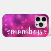 ママボスベーおもしろいスクリプトタイポグラフィはっきりしたホットピンク Case-Mate iPhoneケース (裏面 (横))