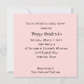 ママポッサムベビーユーモアのあるビーシャワー招待状 招待状 (裏面)