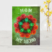 マママイヒーローバラアートマザーズデイカード カード (黄色い花)